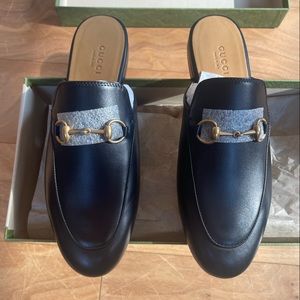 NWT and receipt  Women’s Gucci Princeton Leather Slipper.  Size 37 (7) Black